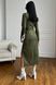 Облегающее Замшевое Платье Миди с Разрезом Капучино S, M, L, XL, XL