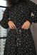 Черное Винтажное Платье Миди с Пышными Рукавами и Цветочным Принтом S-M, L-XL, L-XL