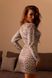 Вечернее Мини Платье Серебристое с Леопардовым Принтом S-M, L-XL, L-XL