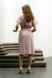 Короткое Элегантное Платье из Льна под Пояс Розовое S-M, L-XL, 2XL-3XL, 2XL-3XL