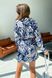 Летнее Платье-Рубашка из Льна Оливковое с Листьями S-M, L-XL
