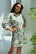 Літнє Плаття-Сорочка з Льону Оливкове з Листям S-M, L-XL