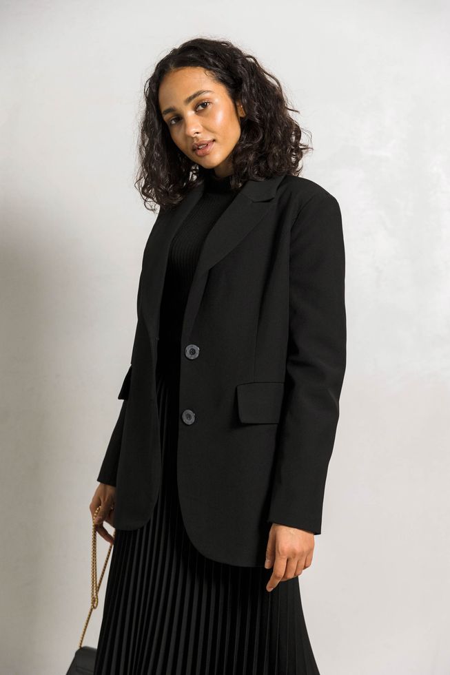 Чорний Класичний Піджак Жіночий на Підкладці S-M, L-XL, 2XL-3XL