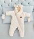Зимовий Дитячий Конверт Кокон "Baby" (ромб) з Дуже Крутим Дизайном  Молочний 0-6 місяців