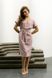 Короткое Элегантное Платье из Льна под Пояс Розовое S-M, L-XL, 2XL-3XL