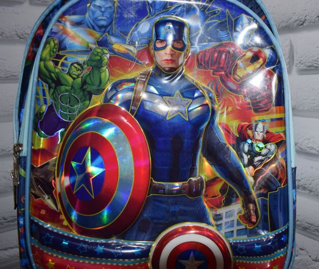 Школьный Рюкзак для Мальчика 3-D Рисунок Капитан Америка Т.Синий