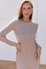 Облегающее Вязаное Платье Длинное с Разрезом Бежевое S-M, L-XL, 2XL-3XL 6529 фото 4