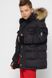 Тепла Зимова Куртка для Хлопчика з Капюшоном і Трикотажної Митенкой Чорна Зростання 110-158 см