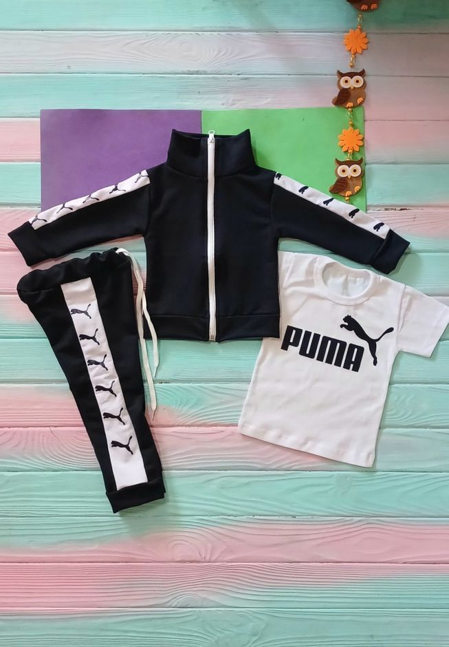 Детский Спортивный Костюм Тройка в стиле Puma Красный Рост 80-110 см У-1787 фото