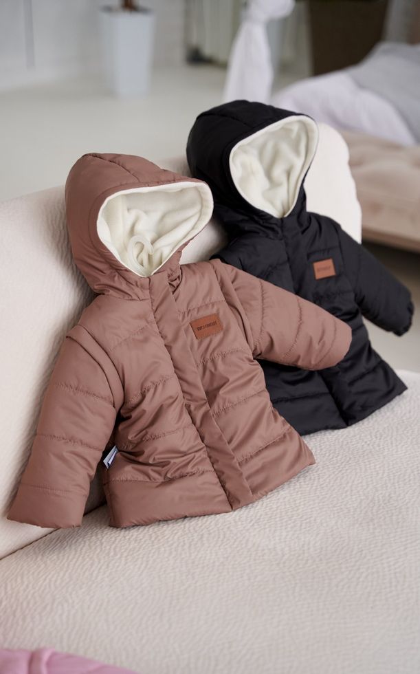 Куртка-Трансформер на Утеплителе для Детей "Super Jacket" Черная Рост 74, 80, 86, 92 см