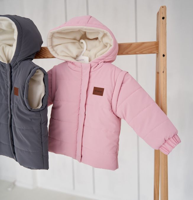 Куртка-Трансформер на Утеплителе для Детей "Super Jacket" Черная Рост 74, 80, 86, 92 см К-10126 фото