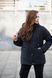 Теплая Зимняя Куртка Женская Прямого Фасона с Капюшоном Черная S-M, L-XL