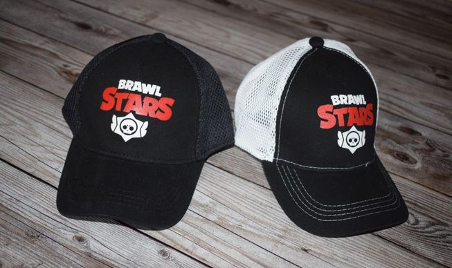 Бейсболка Brawl Stars для Мальчиков Черная с Белой и Черной Сеткой ОГ 52-56