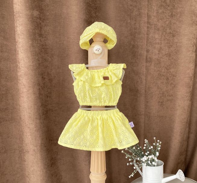 Комплект Блумери (Трусики на Памперс) і Топ для Дівчинки Air Flower Жовтий Зріст 56-68, 68-80 см