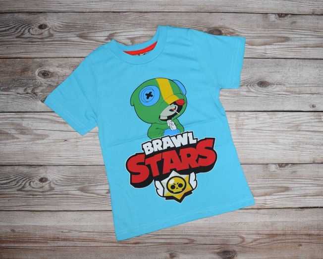 Футболка для Хлопчиків і Дівчаток Brawl Stars Леон Хамелеон Біла Зростання 92-98 см
