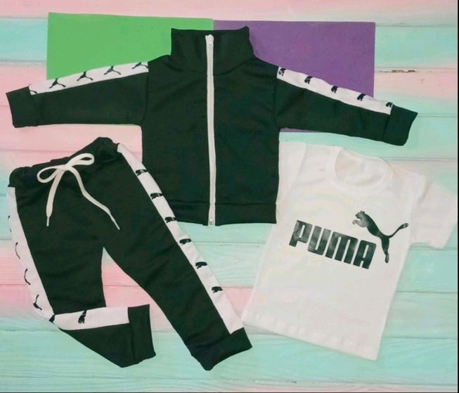 Дитячий Спортивний Костюм Трійка в стилі Puma Зелений Зростання 80-110 см У-1788 фото