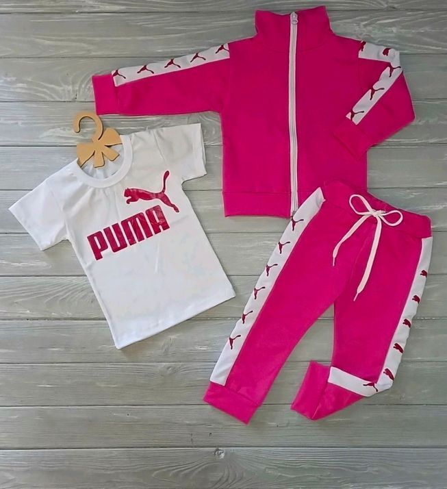 Детский Спортивный Костюм Тройка в стиле Puma Слива Рост 80-110 см У-1793 фото