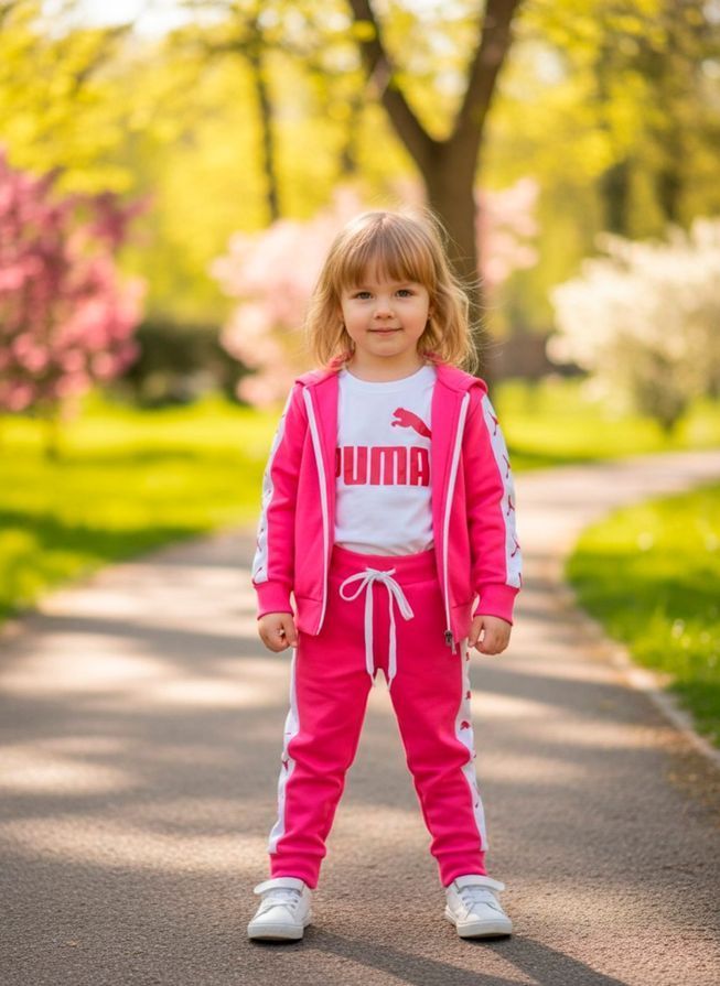 Дитячий Спортивний Костюм Трійка в стилі Puma Зелений Зростання 80-110 см У-1788 фото