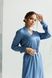 Голубое Шелковое Платье Миди Деловое под Пояс S-M, L-XL, L-XL