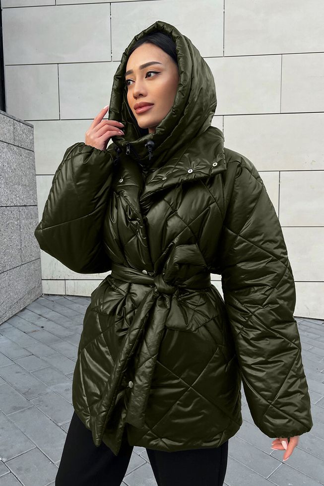 Черная Стеганная Куртка Зимняя Женская Оверсайз р.S-M, L-XL, L-XL