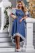 Розкішна Сукня зі Шлейфом і Відкритими Плечима Коттон Синє М-2XL