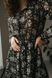 Елегантна Сукня з Пишною Спідницею в Квіточку з Софту Чорна S-M, L-XL, L-XL