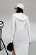 Длинное Ангоровое Платье с Капюшоном Облегающее Белое XS, S, M, L, XL, 2XL, XS