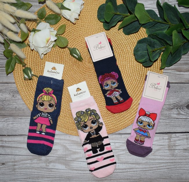 Красиві Трикотажні Шкарпетки для Дівчинки Куколки Лол Р. 3-4, 98-104