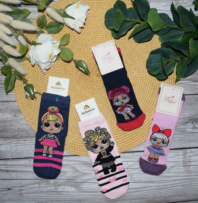 Красиві Трикотажні Шкарпетки для Дівчинки Куколки Лол Р. 3-4, 98-104