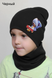 Модний Комплект для Хлопчика Шапка+Хомут "Brawl Stars Леон Акула" ОГ 52-55 (на 5-8 років)