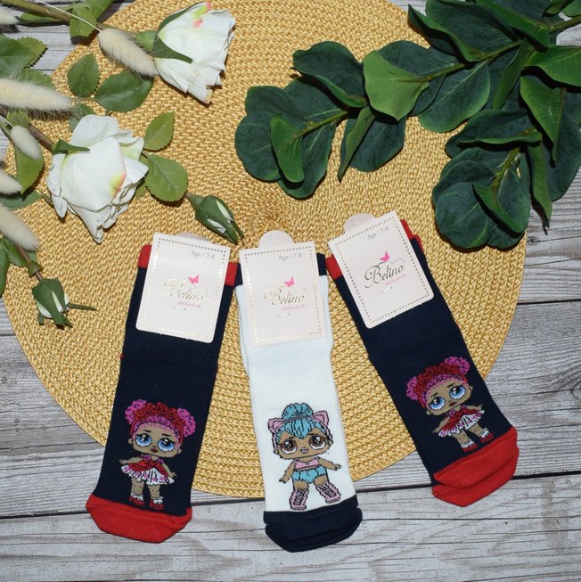 Красиві Трикотажні Шкарпетки для Дівчинки Куколки Лол Р. 5-6, 110-116