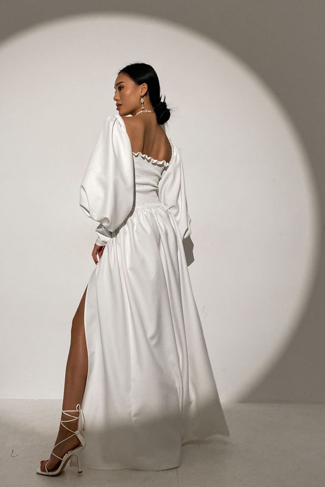Малиновое Вечернее Платье в Пол с Открытыми Плечами и Разрезом р.S-M, L-XL