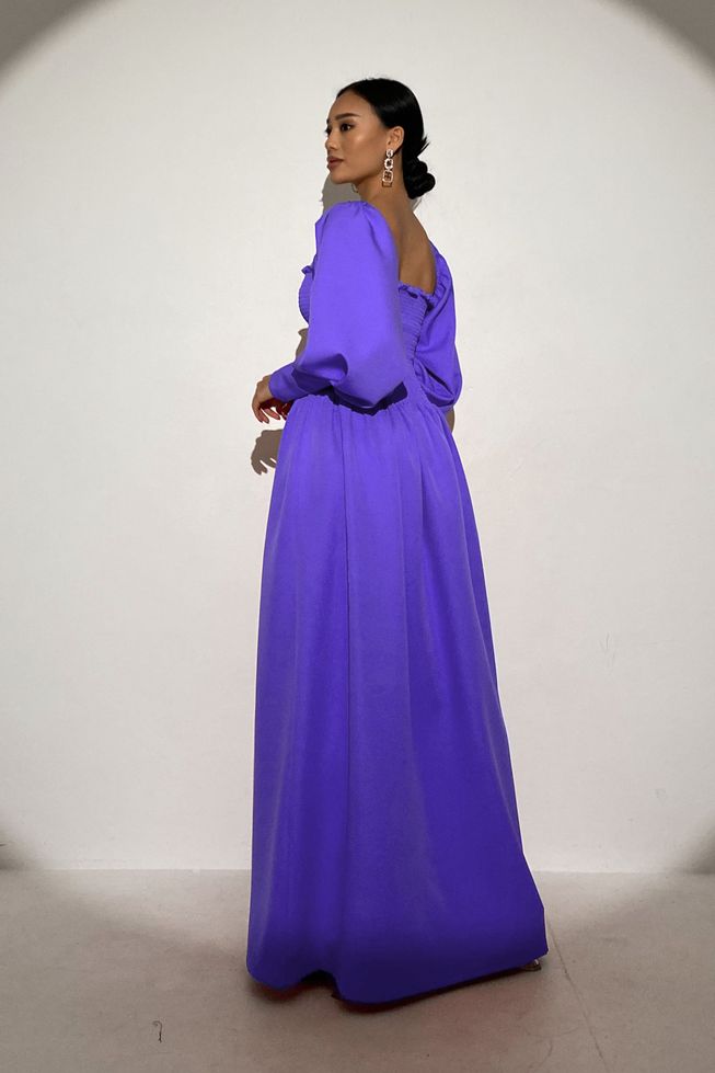 Малиновое Вечернее Платье в Пол с Открытыми Плечами и Разрезом р.S-M, L-XL