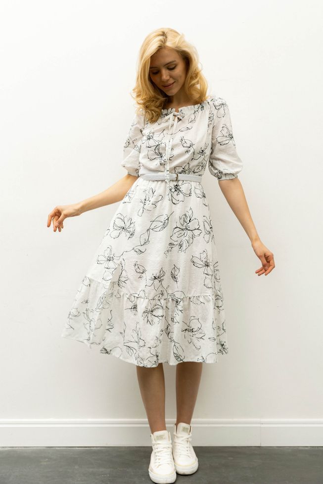 Нежное Платье из Хлопка Летнее Открытые Плечи Черное S-M, L-XL, 2XL-3XL 6277 фото