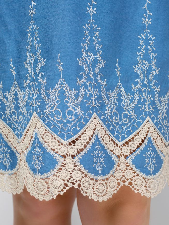 Голубое Платье Большого Размера из Коттона на Лето р.50, 52, 54, 56