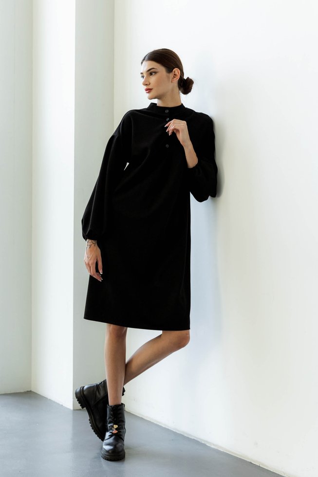 Красивое Замшевое Платье Деловое на Осень Черное S-M, L-XL, 2XL-3XL