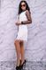 Модное Платье Рубашка с Бахромой и Рукавами из Сеточки Белое M-2XL