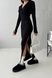 Длинное Ангоровое Платье с Капюшоном Облегающее Черное XS, S, M, L, XL, 2XL, XS
