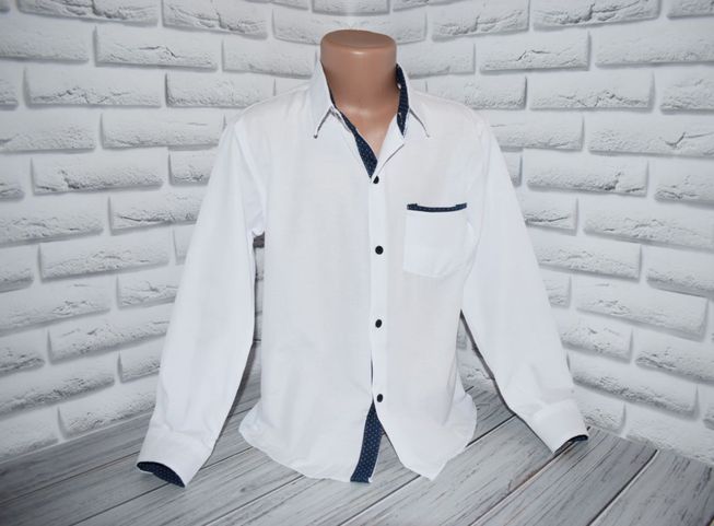 Белая Рубашка для Мальчика в Школу Рост  134 см, 134
