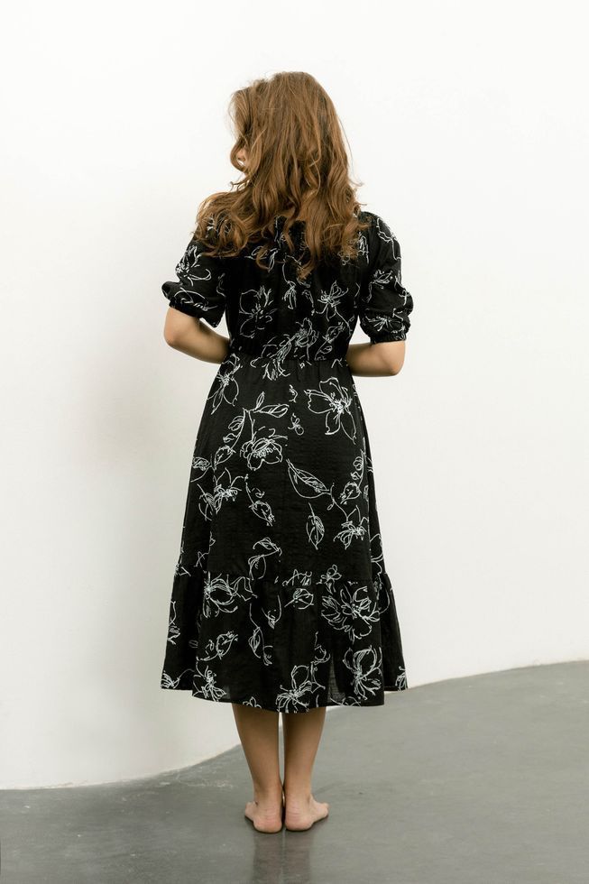 Нежное Платье из Хлопка Летнее Открытые Плечи Фиолетовое S-M, L-XL, 2XL-3XL 6279 фото