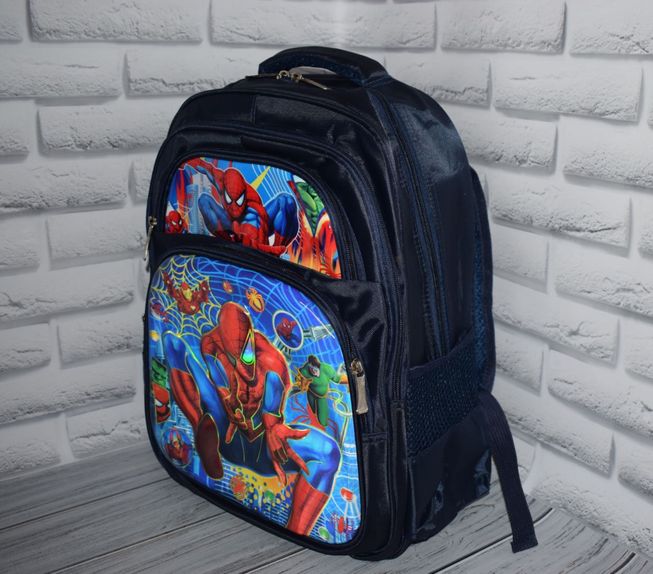 Шкільний Рюкзак з Масажною Спинкою 3-D Малюнок Людина-Павук Т.Синій