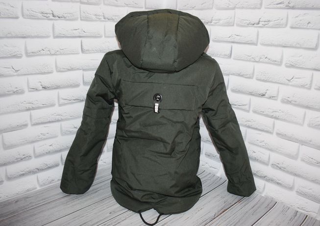 Демисезонная Куртка для Мальчика Теплая на Холлофайбере Хаки Рост 122 см