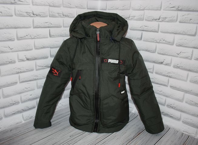 Демисезонная Куртка для Мальчика Теплая на Холлофайбере Хаки Рост 122 см