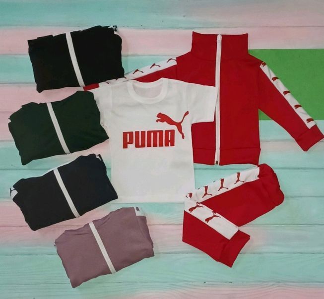 Дитячий Спортивний Костюм Трійка в стилі Puma Чорний Зростання 80-110 см У-1790 фото
