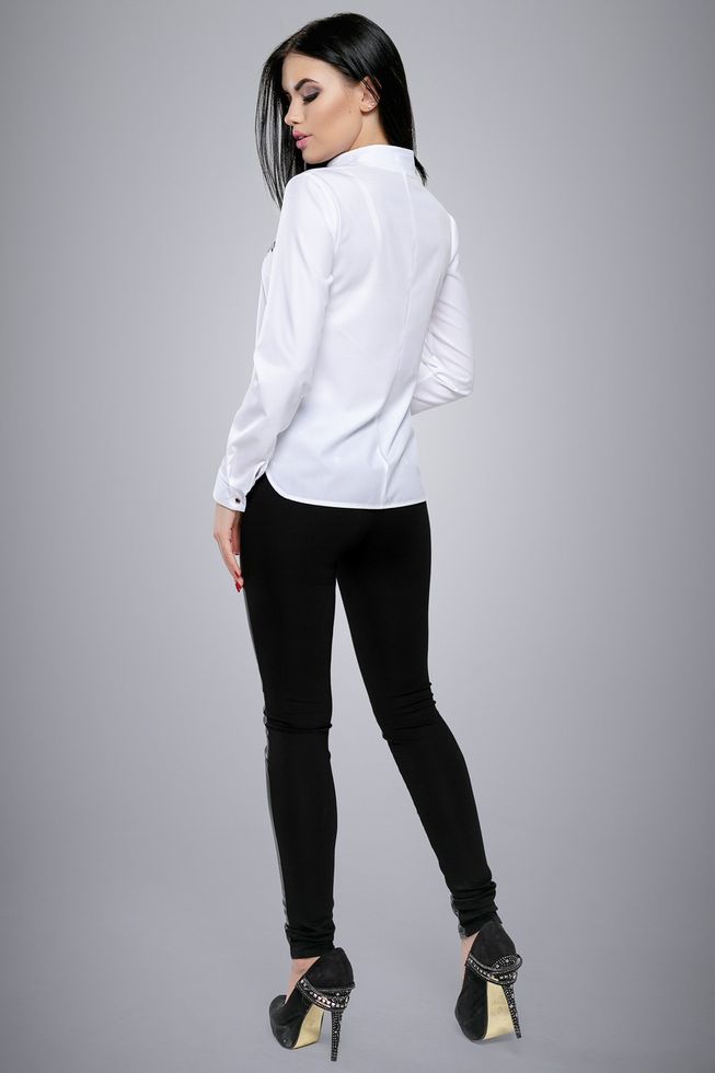 Елегантна Блуза з Вишивкою на Грудях Біла L, XL, 2XL