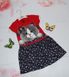 Красивое Летнее Платье для Девочки Котик Красное Роза Рост 92-104 см