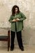 Женская Легкая Рубашка Прямого Фасона из Льна Оливковая S-M, L-XL, 2XL-3XL
