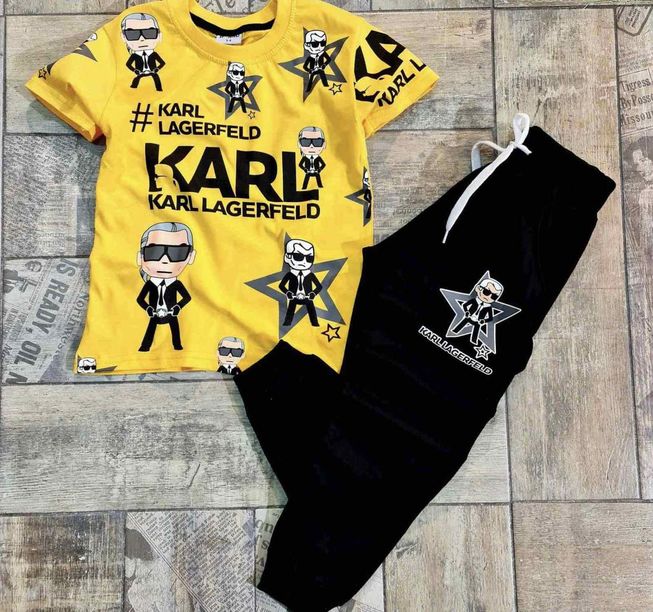 Детский Костюм Весна-Лето Штаны Футболка Karl Lagerfeld Красный Рост 110-134 см