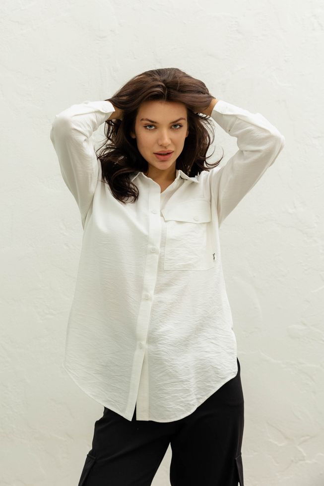 Женская Легкая Рубашка Прямого Фасона из Льна Белая S-M, L-XL, 2XL-3XL
