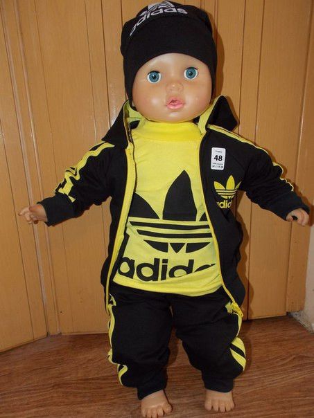 Дитячий Спортивний Костюм Трійка в Стилі Adidas Жовтий Зростання 74-110 см